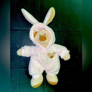 TY plush teddy bear in bunny suit.